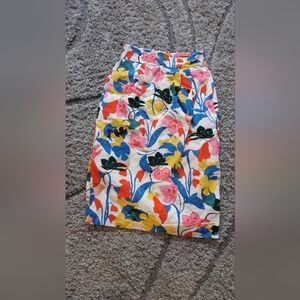 J CREW Floral Print Midi Skirt